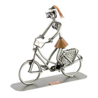 Hollandse fietser vrouw beeldje
