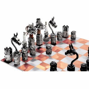 Schaakbord schaakstukken houten - Metalenbeeldjes.nl - Unieke geschenken om cadeau te geven